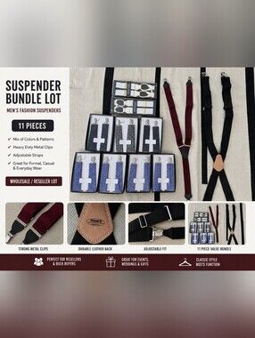 Men's Suspenders Lot 11 Pcs.